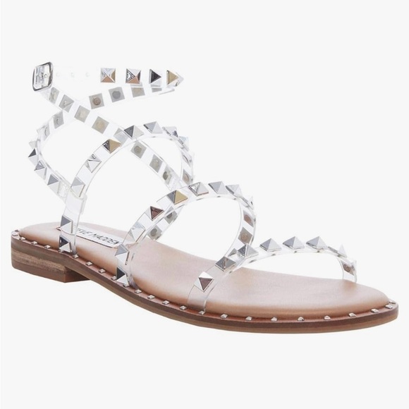 Steve Madden Tan Sandals with Silver Studs - Picture 4 of 13